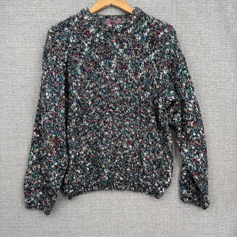Vintage Concrete Mix Multicolor Acrylic Knit Sweater Mens Sz‎ M Grandpa Oversize